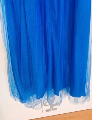 Vestido largo azul eléctrico para ocasiones