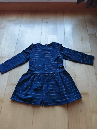 Vestido azul IKKS manga larga T. 2 años