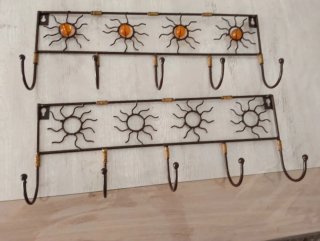 2 Percheros Sol Hierro Forjado