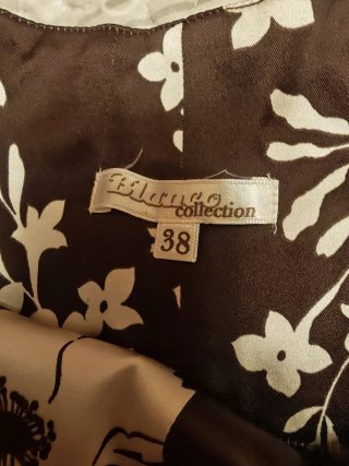 Falda midi tubo floral marrón S
