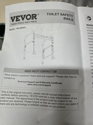 Pasamanos Seguridad Inodoro Vevor