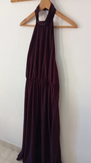 Vestido largo halter morado talla S