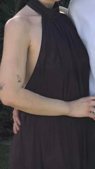 Vestido largo halter morado talla S