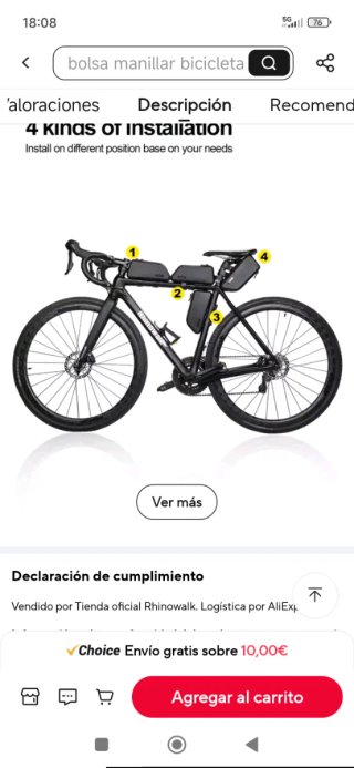 Bolsa Manillar Bicicleta Impermeable