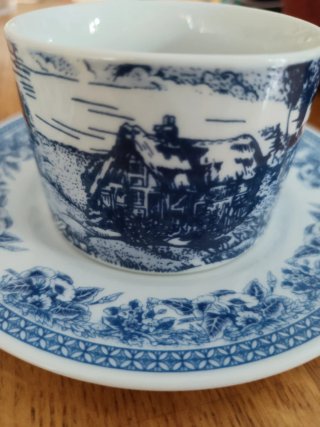 Juego 2 Tazas Café Vintage Porcelana