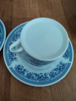 Juego 2 Tazas Café Vintage Porcelana