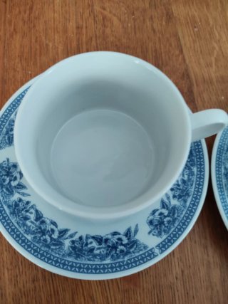 Juego 2 Tazas Café Vintage Porcelana