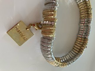 Pulsera Pertegaz elástica dorada y plateada
