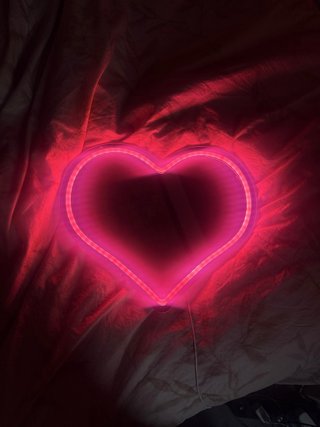 Espejo Corazón Rosa Neón