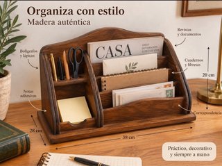Organizador escritorio madera vintage