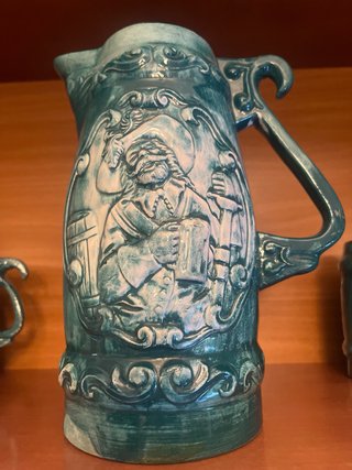 Jarra y 6 Tazas Cerámica Vintage