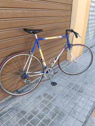 Bicicleta Clásica Vintage Azul y Blanca