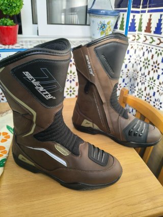 Botas de Moto Seventy Marrón y Negro Talla 42