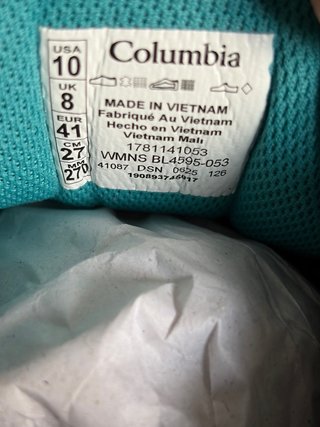 Zapatillas Columbia Grises y Turquesa