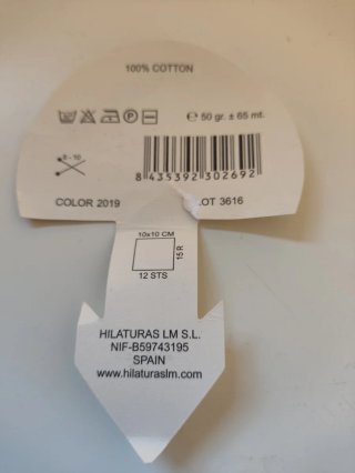 12 Ovillos cinta algodón multicolor 50gr-65mts