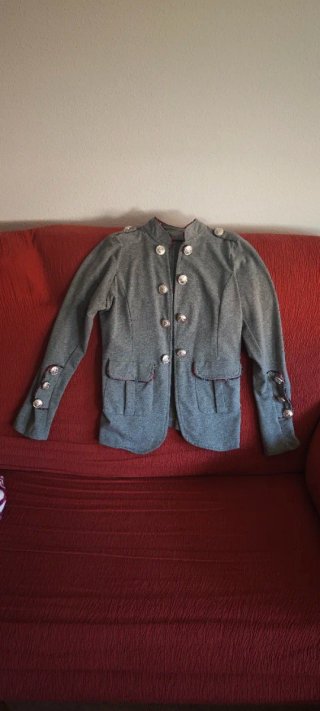 Chaqueta militar gris talla S