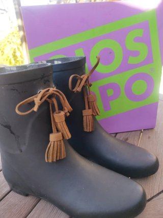 Botas de agua GIOSEPPO negras con lazo