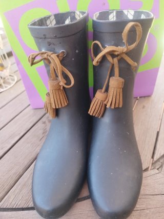 Botas de agua GIOSEPPO negras con lazo