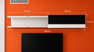 Mueble de salón moderno blanco y negro