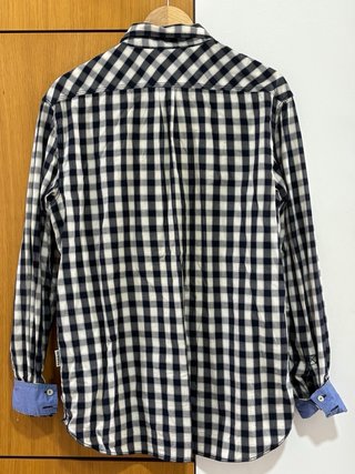 Camisa Napapijri cuadros blanco y negro