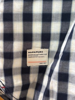 Camisa Napapijri cuadros blanco y negro