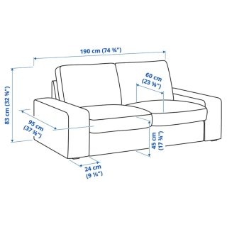 Sofá 2 plazas gris claro Ikea Kivik