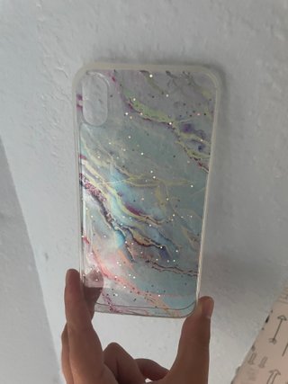 Funda iPhone XR purpurina mármol