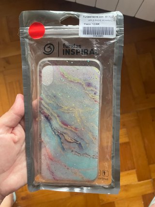 Funda iPhone XR purpurina mármol