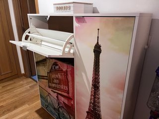 Mueble Zapatero Blanco Temática París