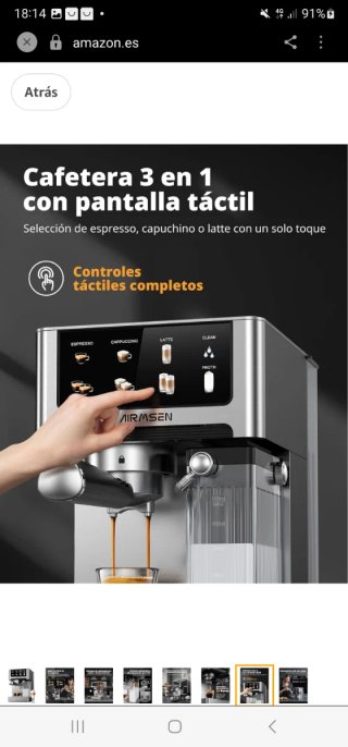 Cafetera AIRMSEN Espresso Cappuccino Latte