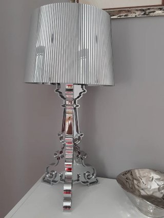 Lámpara Mesa Bourgie Kartell Plata Transparente