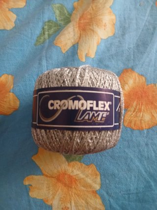 Gomitolo Filato Metallico Lamé Cromoflex Argento -