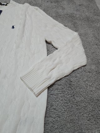 Maglione Polo Ralph Lauren Bianco Trecce - Nuovo