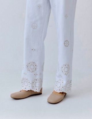 Pantalón algodón bordado - Nuevo