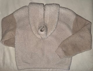 Sudadera polar borreguito beige con capucha