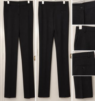 Pantalón vestir pinza mujer negro