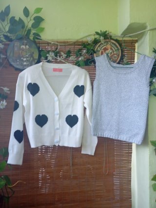 Chaqueta Corazón y Jersey Plateado Talla Única