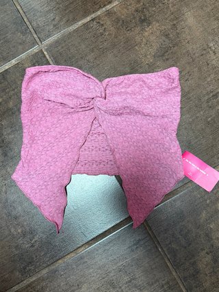 Top rosa fruncido talla única