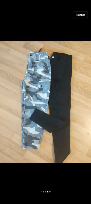 Lote Ropa Zara: Pantalón Camuflaje y Camiseta Gris