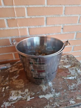 Cubo acero inox con hielos decorativos