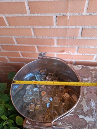 Cubo acero inox con hielos decorativos