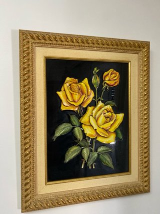 Cuadro de flores en relieve hecho a mano Rosas