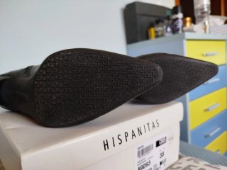Botines Hispanitas Piel Negra Talla 38