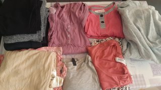 Ropa chica/mujer rosa y gris