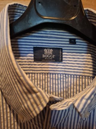 Camicia uomo Boggi cotone righe blu XL