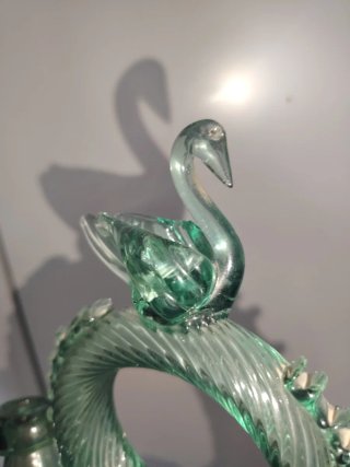 Botijo de bautizo cristal verde cisne
