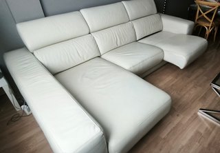 Sofá de piel Pedro Ortiz blanco
