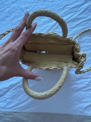 Bolso redondo de mimbre