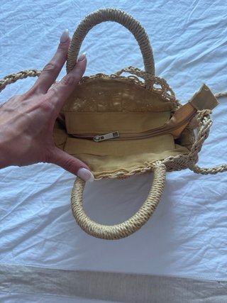Bolso redondo de mimbre