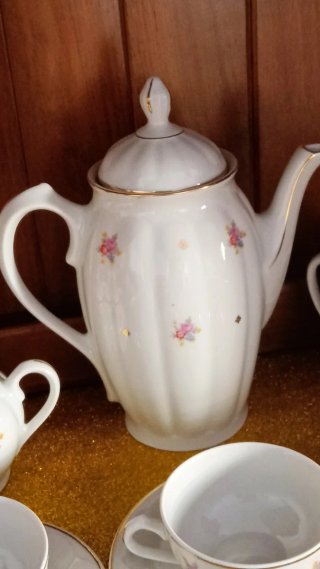 Juego de café/té vintage Porcelana Santa Clara MAH